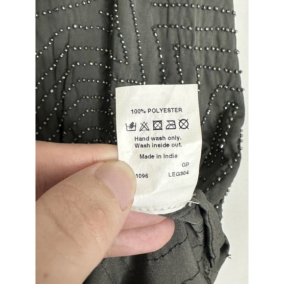 River Island Racerback Gray Studded Beaded Sleeveless Romper Size 10 - Picture 5 of 6